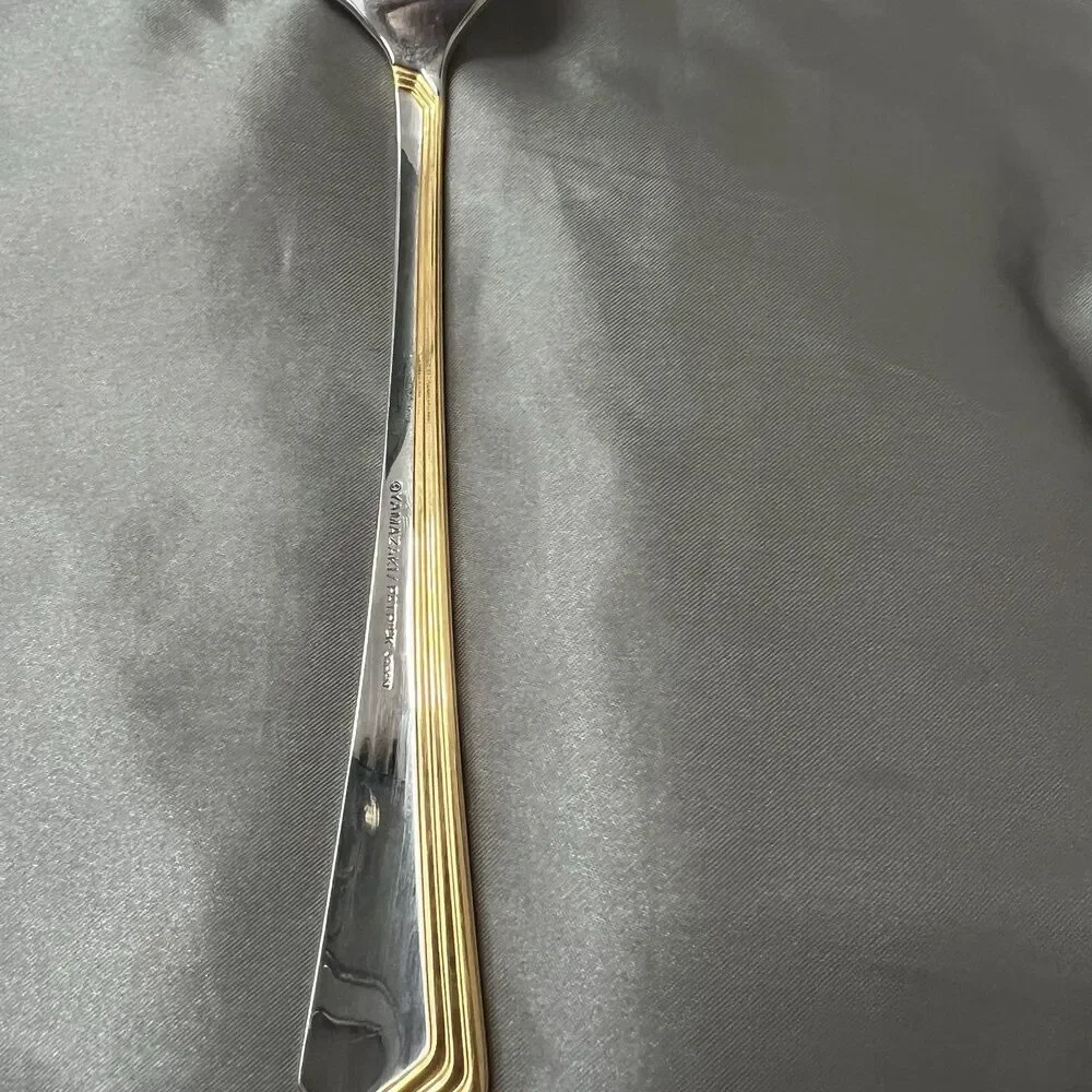 Yamazaki Ramona Gold Accent Cold Meat Serving Fork 2 Tine Gerald Patrick Japan